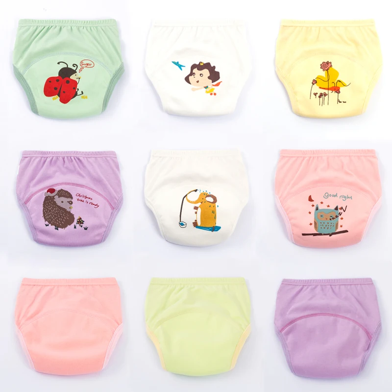 

Soft Cotton Baby Diapers Reusable Nappies Cloth Baby Training Panties Toddle Boys Underwear Unisex Durable Cartoon Cotton Briefs