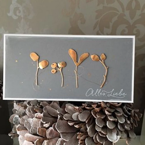 

metal cutting dies cut die mold 4Pcs Flower fruit branch Scrapbook paper craft knife mould blade punch stencils dies