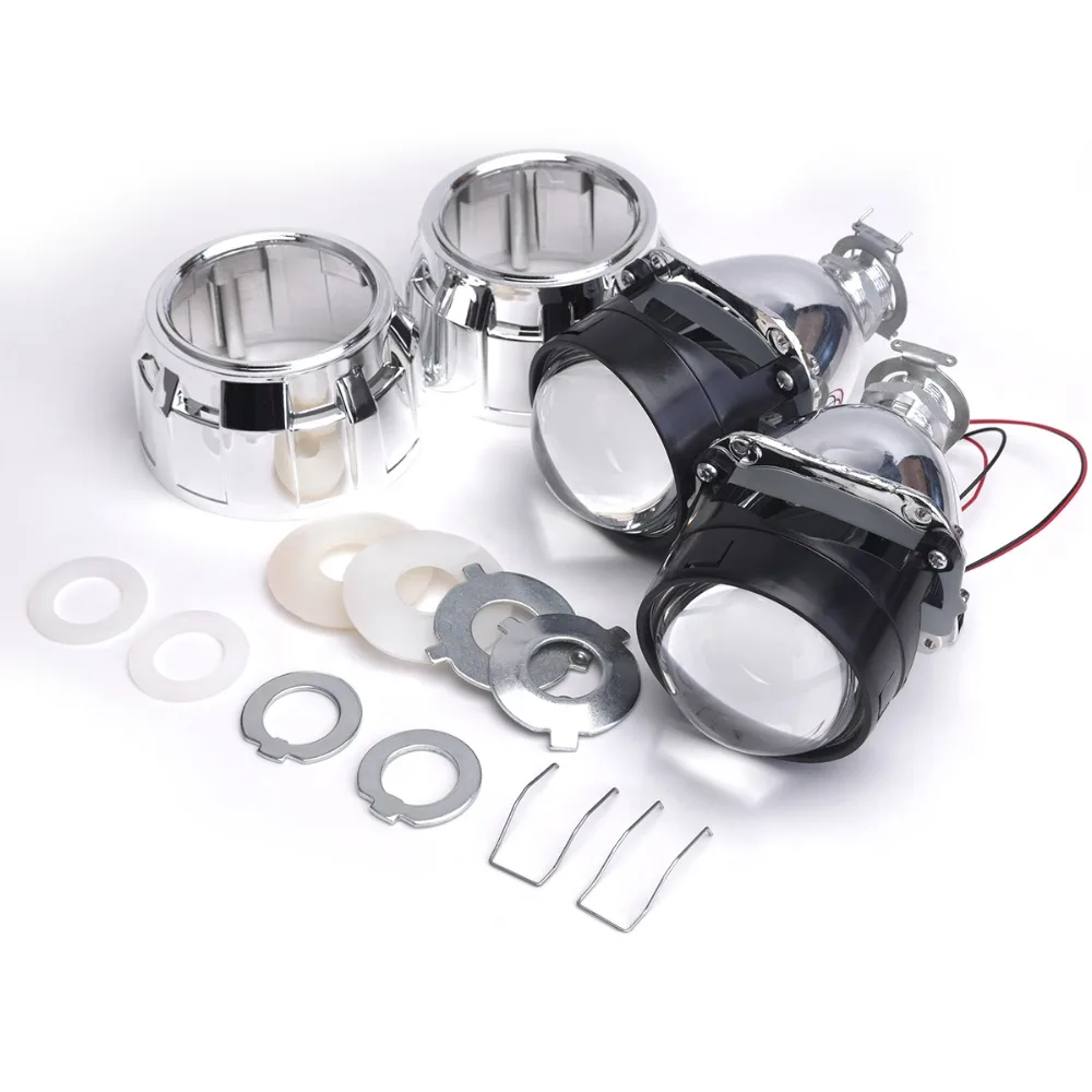 

2pcs bixenon lens with Shroud 2.5inch projector lens for H4 H7 Bi xenon bi-xenon lens H1,H11,9005,9006 car hid headlight