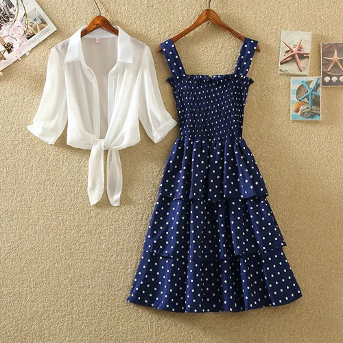 Cake Sling Dress 6 Платье на бретельках для торта, женское сексуальное тонкое пляжное полотенце в горошек с принтом, красное платье без рукавов, летняя женская модная одежда для отдыха - Цвет: Cake Sling Dress 6