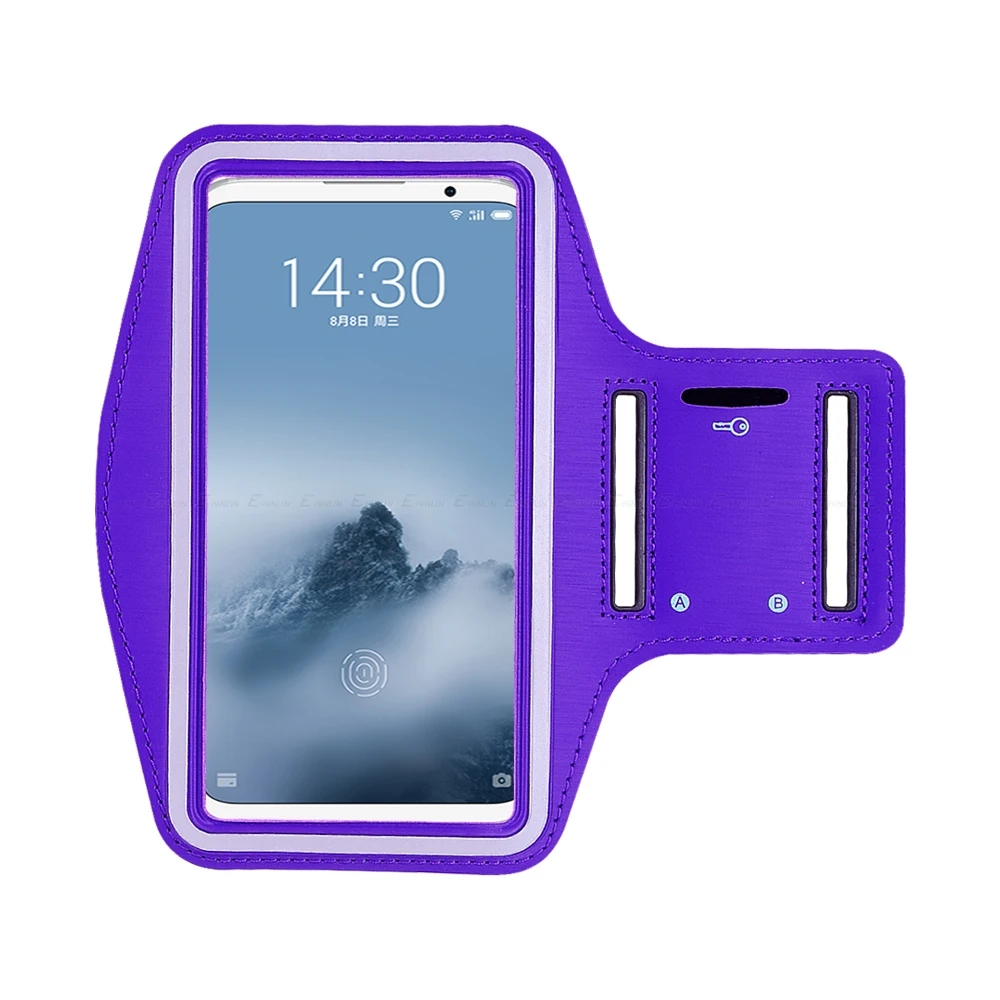 Кроссовки для бега спортивная сумка-чехол-повязка на руку чехол для телефона для Meizu M6 Note 8 9 M6S M6T M8c 15 Lite 16T 16th 16 X Pro 7 Plus 16s 16Xs - Цвет: Фиолетовый