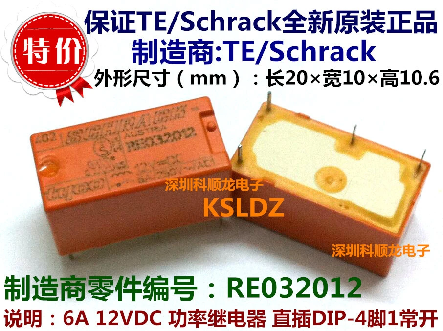 Tyco//Schrack !!! f02 rt423012 relé 12v 2 conmutador 6 St