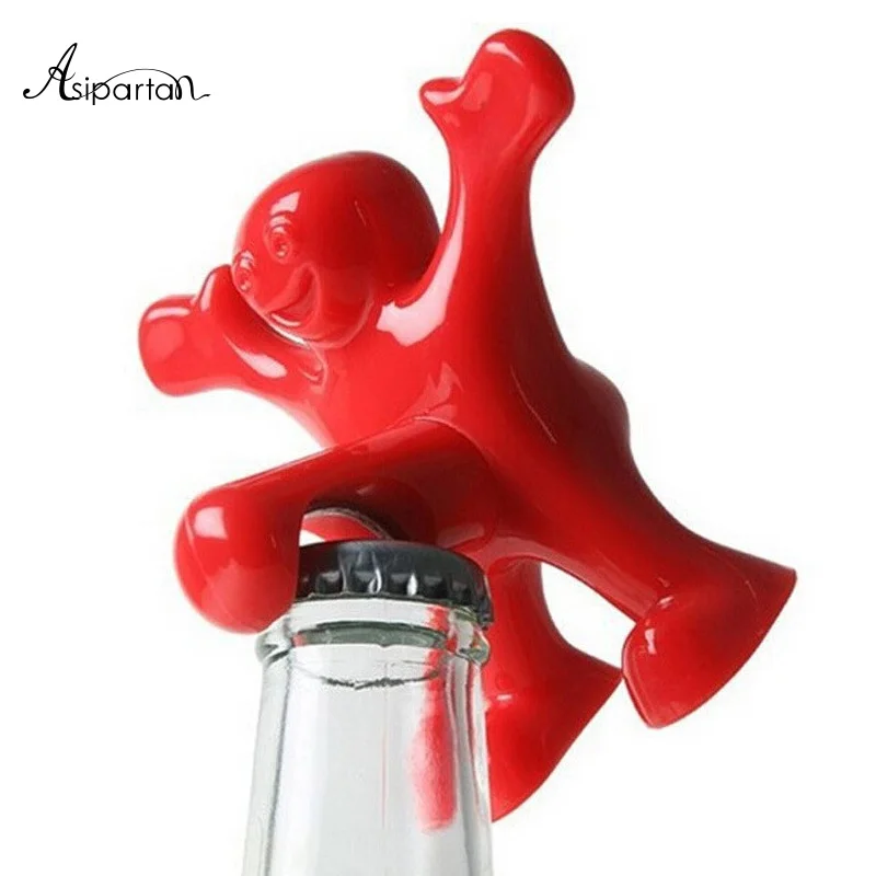 

Asipartan 1pc Funny Spoof Beer Bottle Opener Creative Red Villain Plastic Wine Opener Canned Red Wine Opener Party Bar Tools