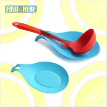 Ложка Отдых кухня, кухонная утварь держатель гибкий силиконовый большая ложка держатель столовые приборы овальной формы для плиты, вилка, щипцы* NF
