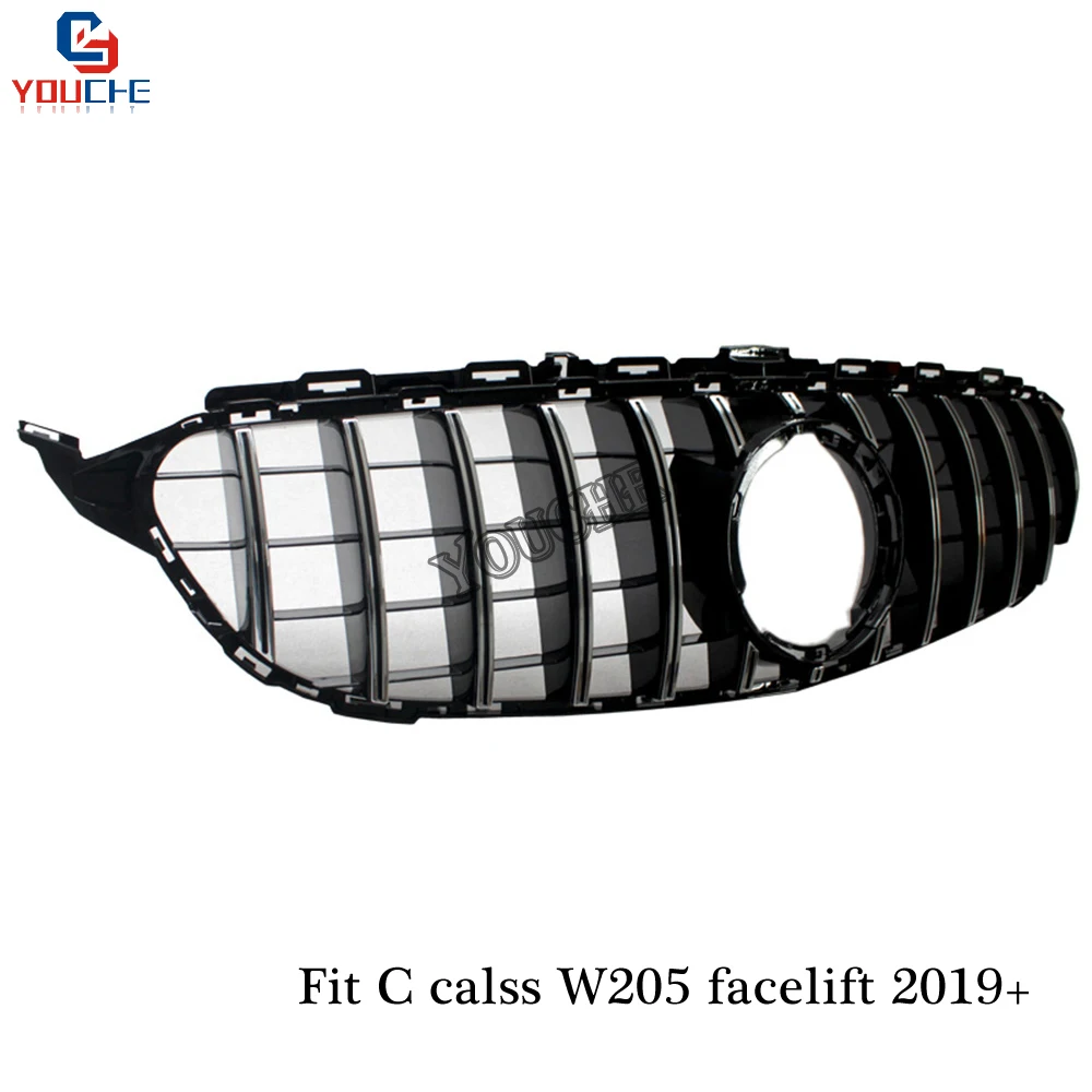 Новинка 19 W205 GT Grill GT R Решетка переднего бампера для Mercedes C W205 C180 C200 C300 C350 C43 AMG спортивная модель гриль GTR сетка