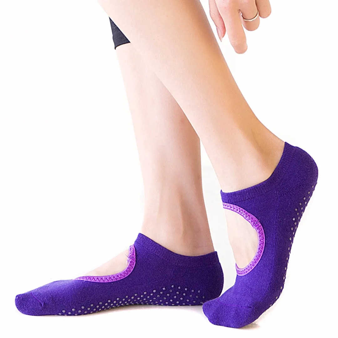 1 Pair Women Anti Slip Cotton Yoga Socks Professional Fitness Sport Pilates Socks Ballet Socks Dance Silicone Non-slip Socks
