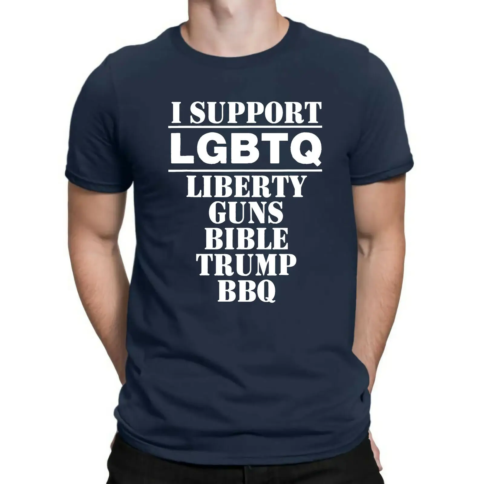 Я поддерживаю Lgbtq Liberty Guns Bible Trump Bbq забавная футболка с надписью 2Nd 45 я Футболка