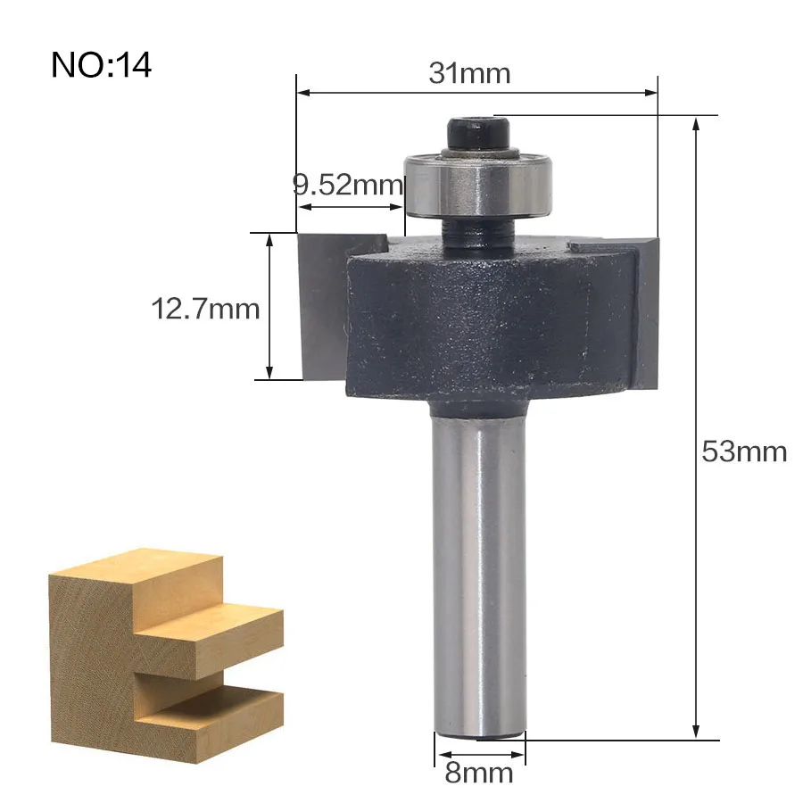 1 шт. 8 мм хвостовик шаблон отделка петля Долбление древесины фрезы ласточкин хвост фрезы для дерева Деревообрабатывающие инструменты дешевая цена - Длина режущей кромки: NO 14