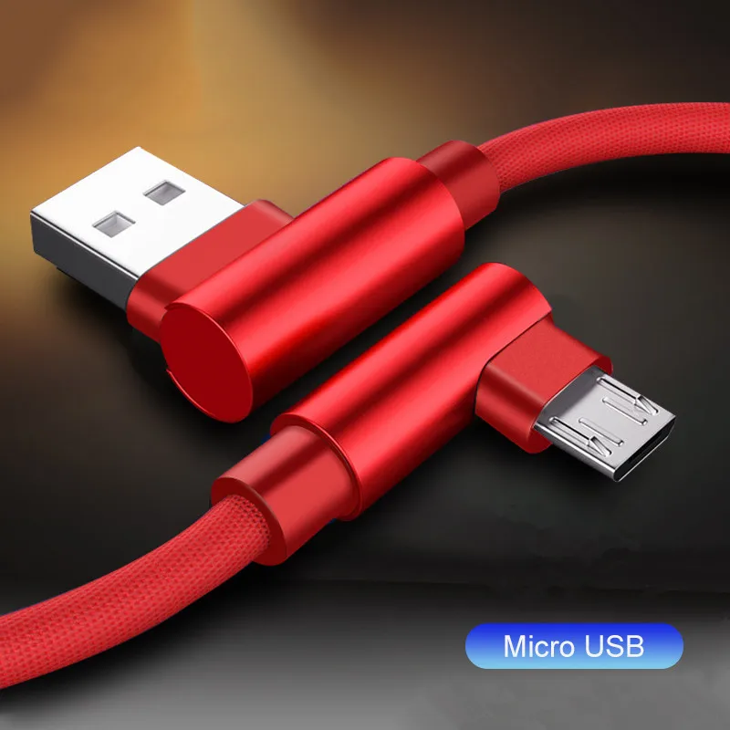 

90 Degree USB Data Charger Fast Cable for Redmi 4 4A 6A 7A Note 5 6 7 Pro Phone Origin long Cord Honor 7A 7C 8C 8X Quick Charge