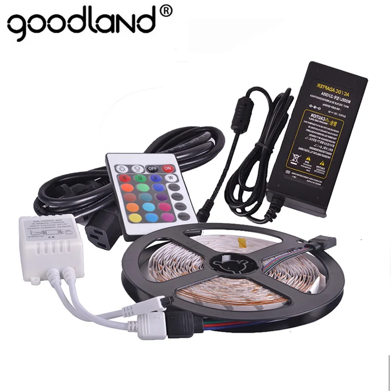 

LED Strip Light SMD5050 5m 60LED/m Flexible Tape Light Single Color Warm White Red Green Blue White Yellow Power Supply 5A DC12V