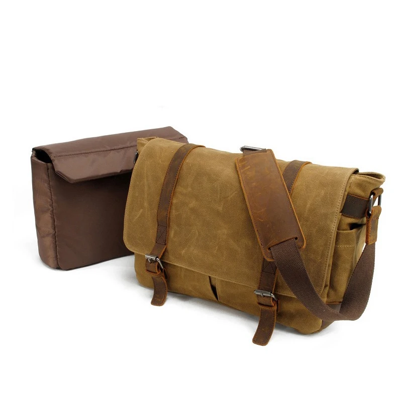 Водонепроницаемый винтажный рюкзак для гарнитуры сумка холщевая сумка на плечо пакет для Canon Nikon sony Fujifilm Leica Olympus Pansonic