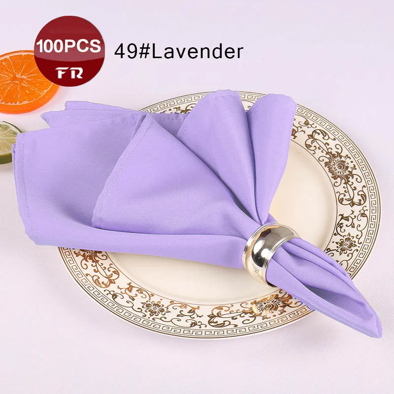 

100PCS Wedding Table Napkins High Quality 20" Square Pocket Handkerchief White Table Dinner Napkins for Wedding Party Decoration