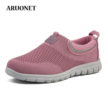 

AURONET Plus Size Women Shoes Women Summer Gym Sneakers Breathable Flyknit Casual Krasovki Sapatillas Deportivas Para Mujer