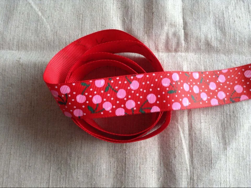 Печатные ремесленные одиночные прекрасные органзы/атласные ленты, DIY материалы ручной работы головной убор детский аксессуар для волос 2,5 см ширина 5 ярдов