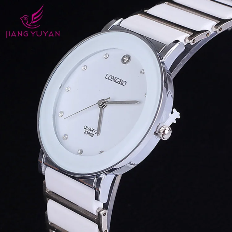 

Luxury Brand LongBo Ceramic Water Resistant Sports Women Wrist Watch Top Quality Lady Lovers' Rhinestone Dress Gift watches