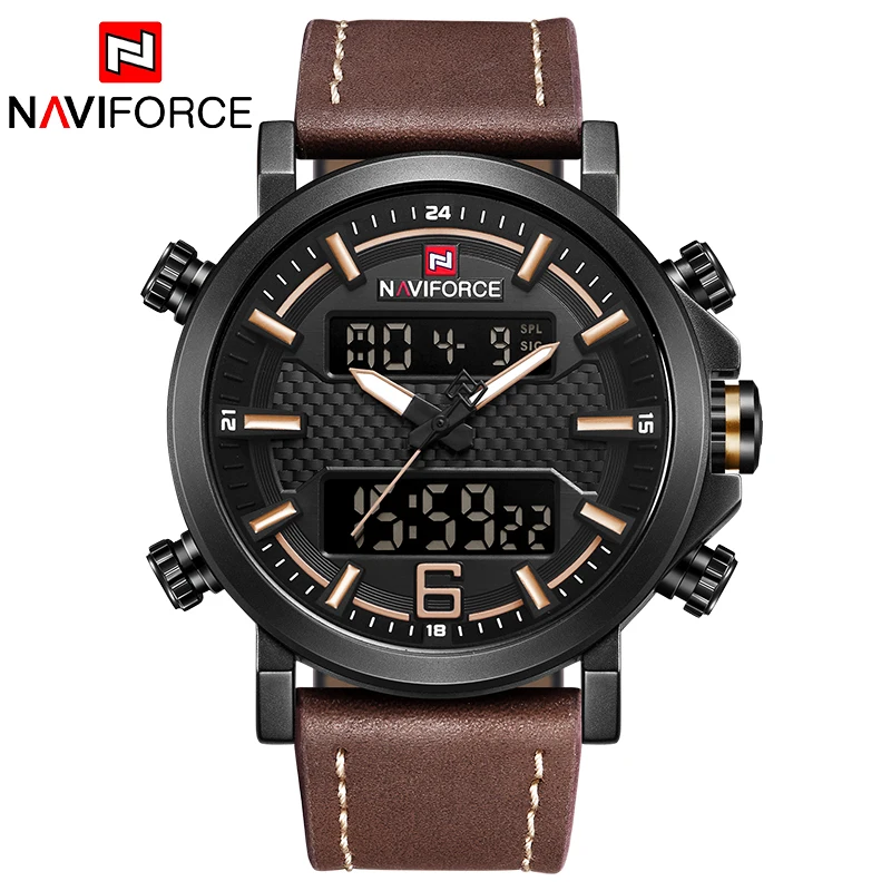 Luxury Brand NAVIFORCE Men Military Quartz Watches Men's LED Date Analog Digital Watch Male Casual
