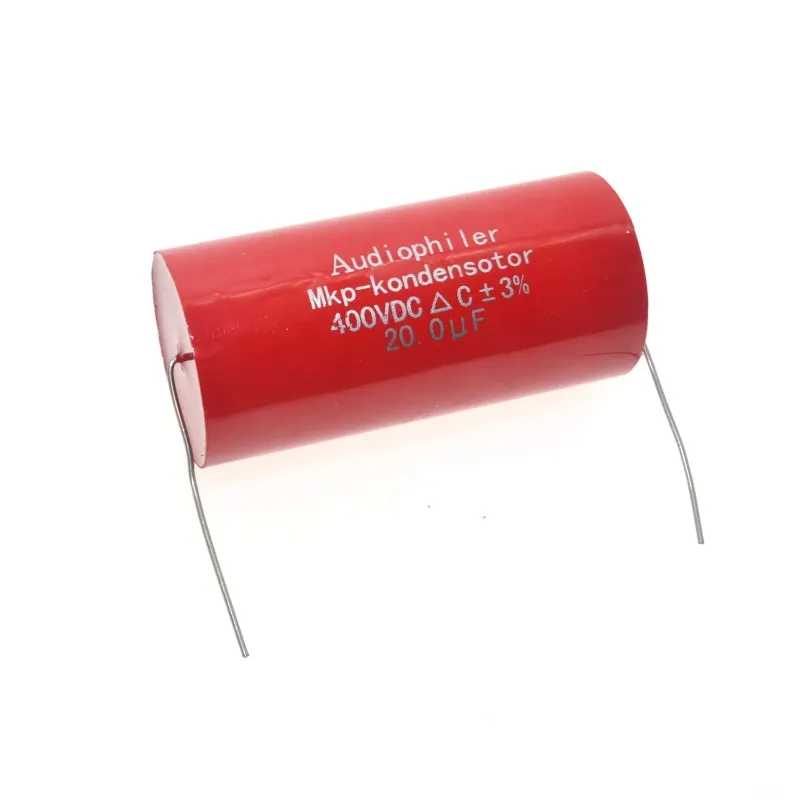 2PCS 400VDC 20uf Red Tubulor Generic Audiophiler MKP Axial Coupling