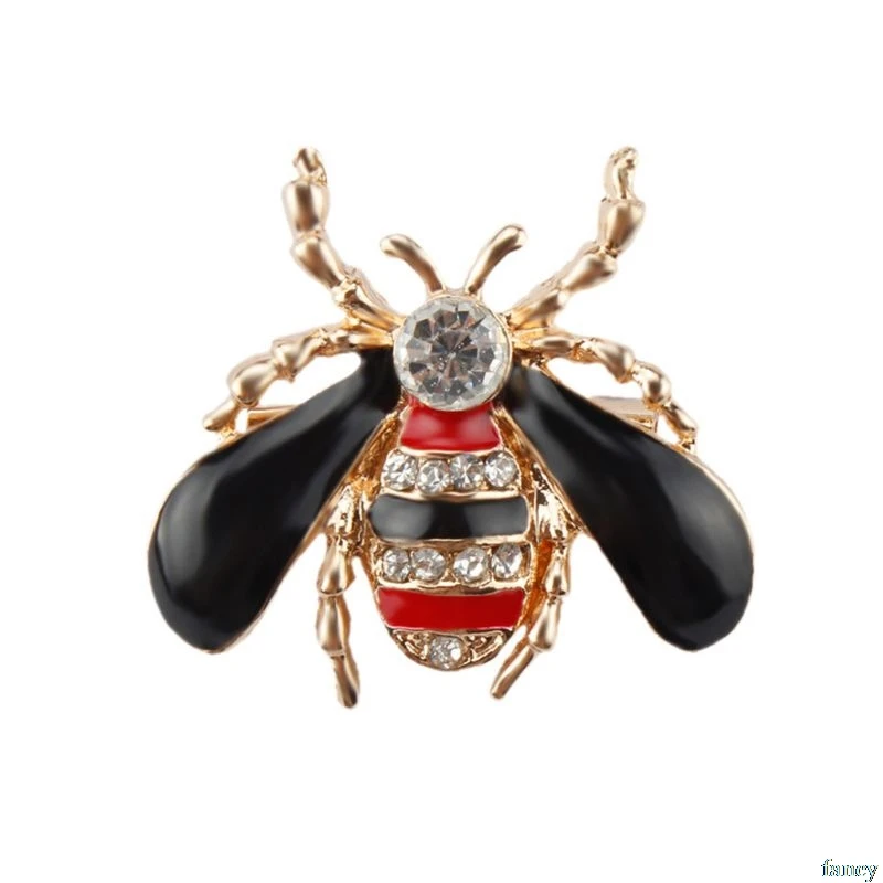 

Bee Brooch Enamel Rhinestone Bug Honey Pin Exquisite Clothes Dress Scarf Decoration Animal Fashion Bouquet Badge Gift