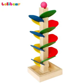 

Montessori Wooden Tree Puzzle 3D Marble Ball Run Track Game Baby Intelligence Educational Toys for Children Table Desktop Toys