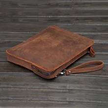 Crazy horse leather men’s bags business leather shoulder bag the bag leather briefcase to restore ancient ways the envelope bag
