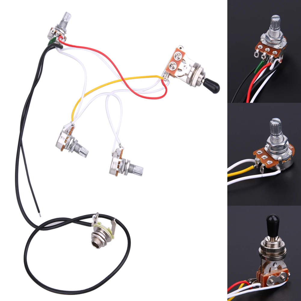 

Guitar Wiring Harness With 2V/1T 3way Chrome Box Toggle Switch and a Lift Switch is for Gibson and Style Guitars