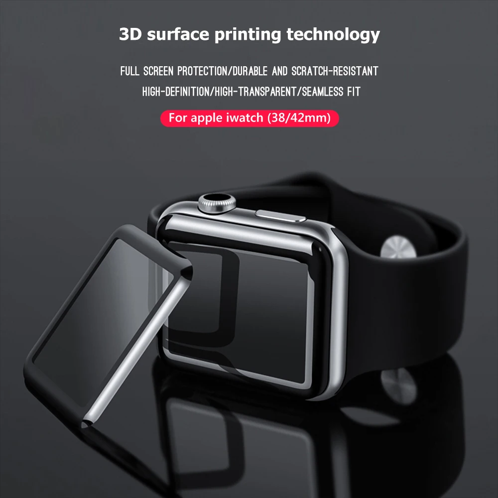 100 шт 3D протектор экрана стекло для Apple Watch Series 1 2 3 4 5 38 мм 40 мм 44 мм 42 мм полное покрытие Закаленное стекло Защитная пленка