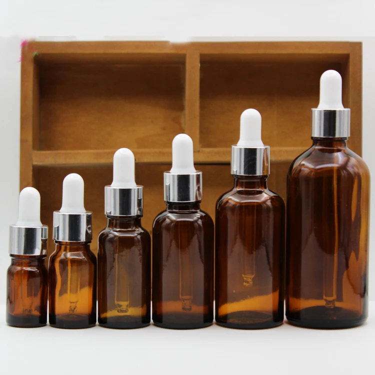 5ml,10ml,15ml,20ml,30ml,50ml,100ml Amber Glass bottles With Dropper,Empty Essential Oil Glass Vials Silver Collar White rubber 5ml,10ml,15ml,20ml,30ml,50ml,100ml Amber Glass bottles With Dropper,Empty Essential Oil Glass Vials Silver Collar White rubber