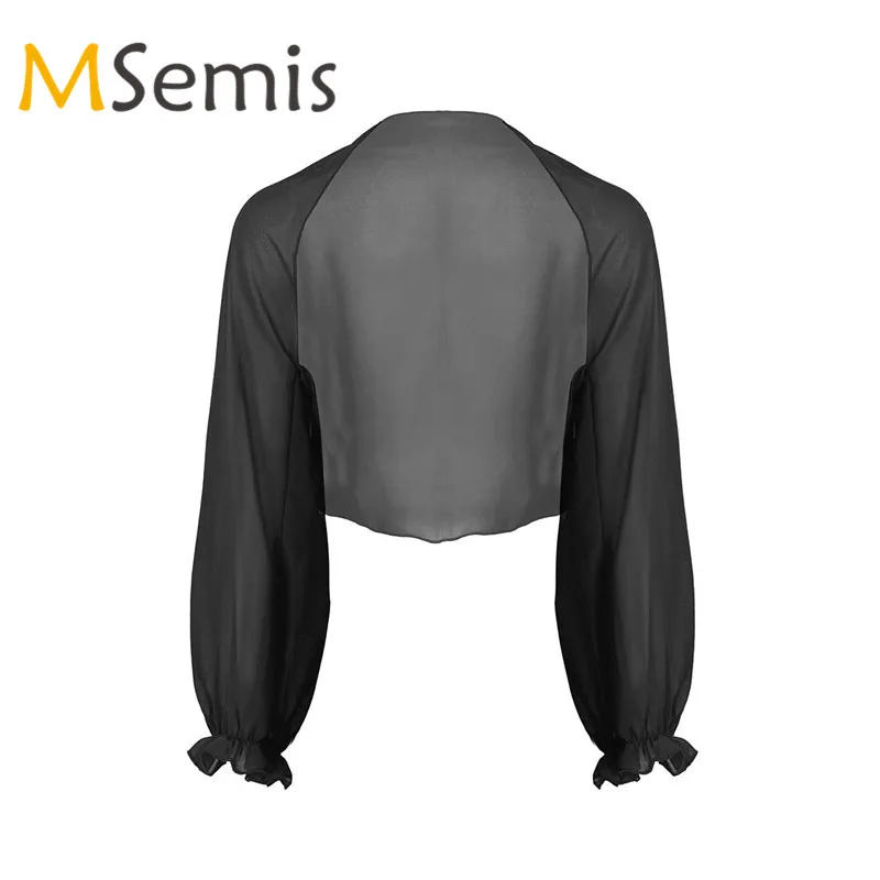 

Womens Ballet Cardigan Dance Shawl Cover Ups Sheer Chiffon Long Raglan Sleeve Kimono Cardigan Swim Cover Ups Blouse Beach Shawl