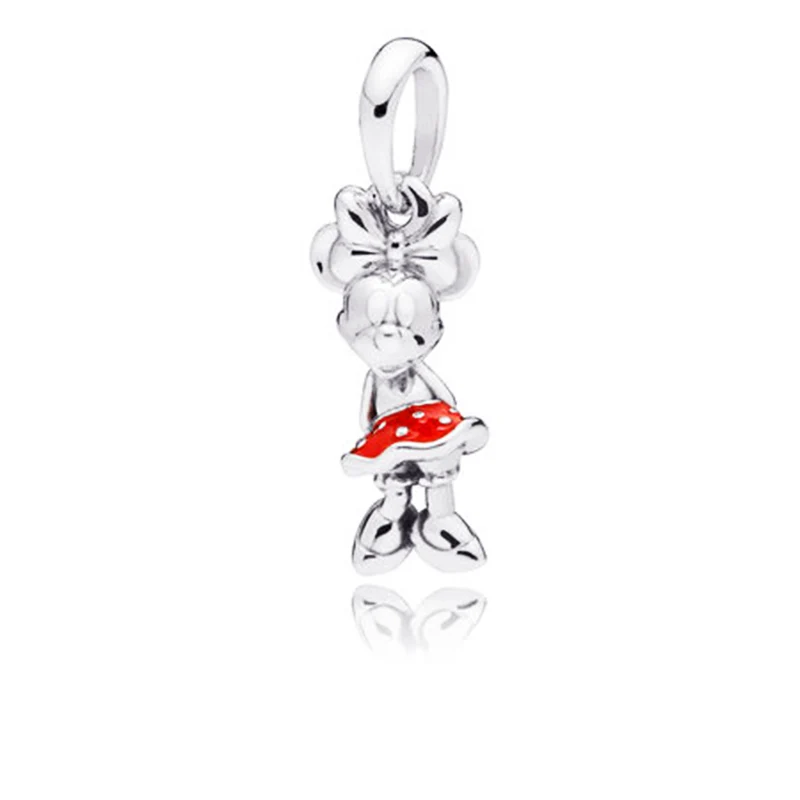 

925 Sterling Silver Beads fit Pandora Charms Silver 925 Original Bracelet Cartoon Mouse Polka Dots Beads for Jewelry Making