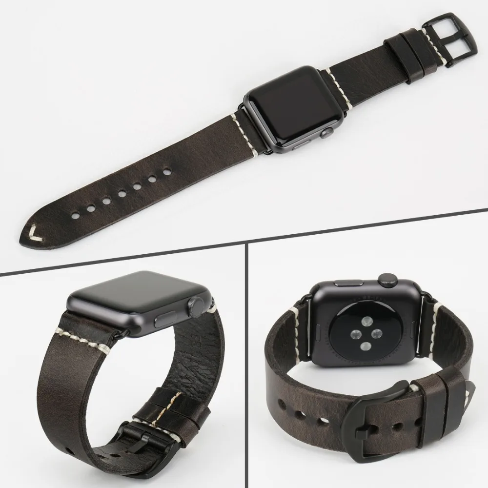 MAIKES ручная работа натуральная кожа для Apple Watch ремешок аксессуары 38 мм 42 серия 4 3 2 1