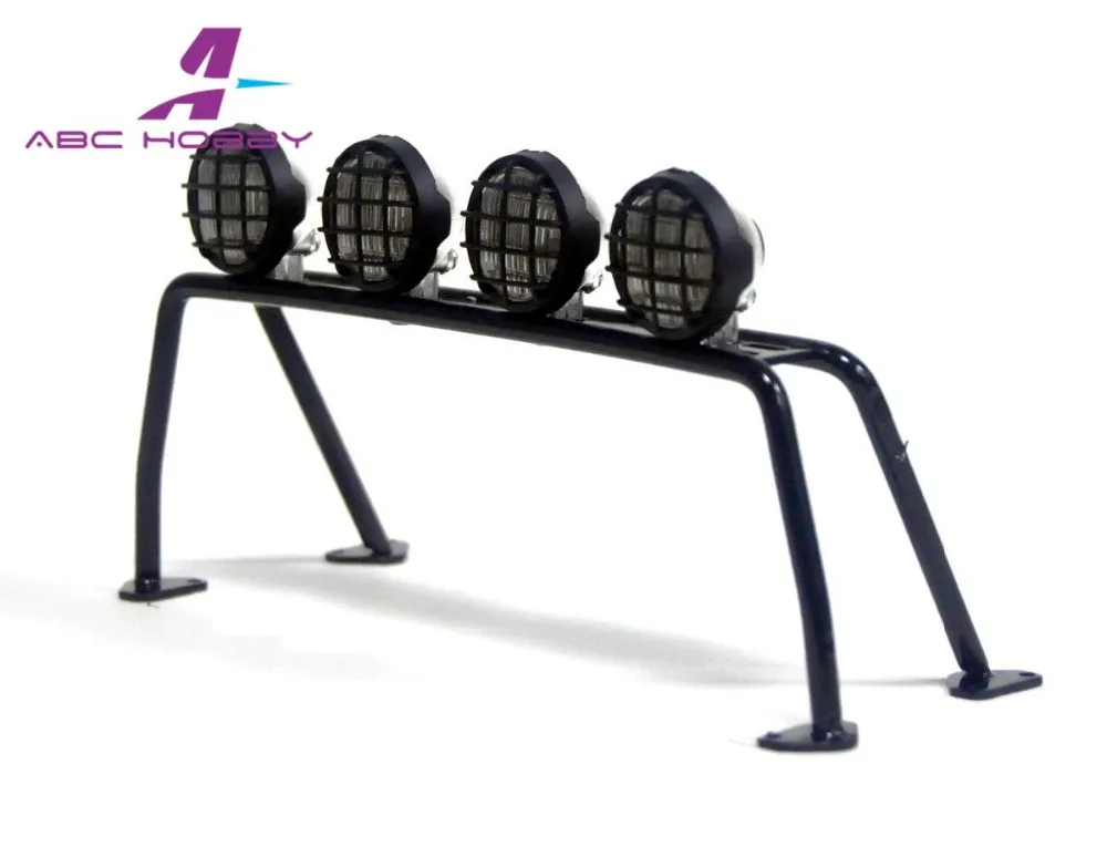 1/10 Crawler car LED Light Luggage Tray /Roof Rack Metal Roll Cage with