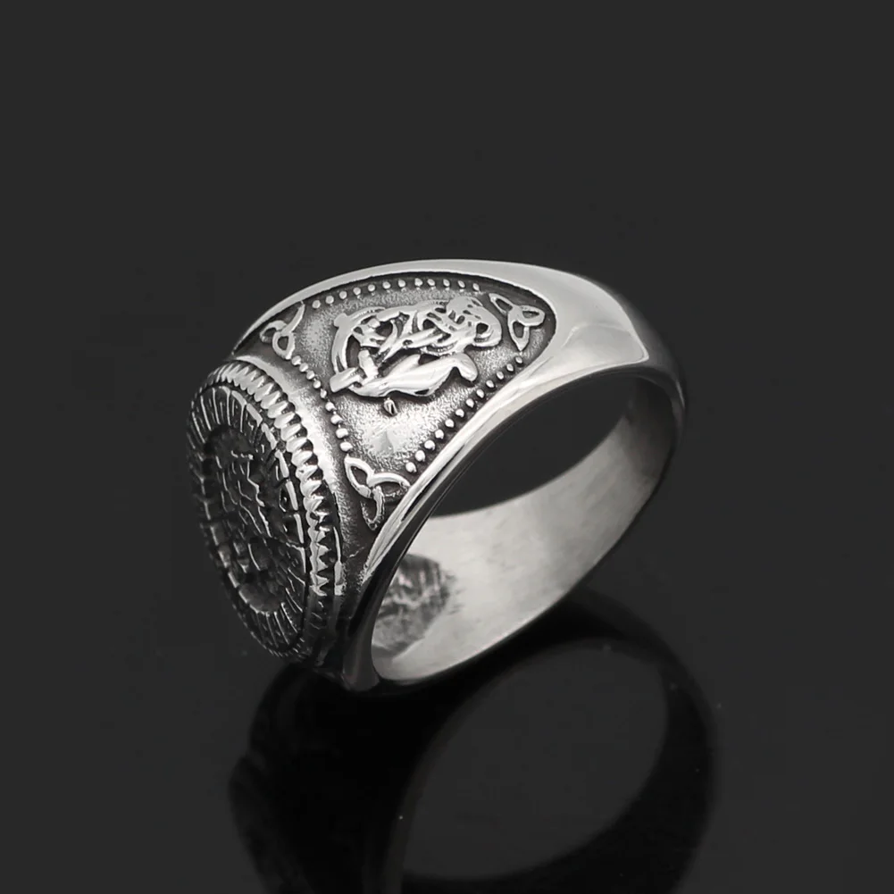 Мужское кольцо 316L из нержавеющей стали норвежский викинг odin's wolf rune vantage с