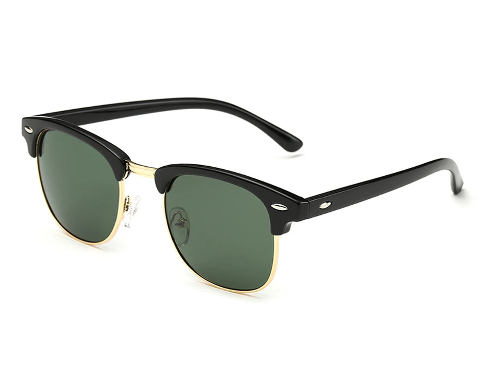 ELITERA полуоправа поляризованных солнцезащитных очков Для мужчин Для женщин UV400 Брендовая дизайнерская обувь классические металлические солнцезащитные очки девушкам - Цвет линз: black dark green
