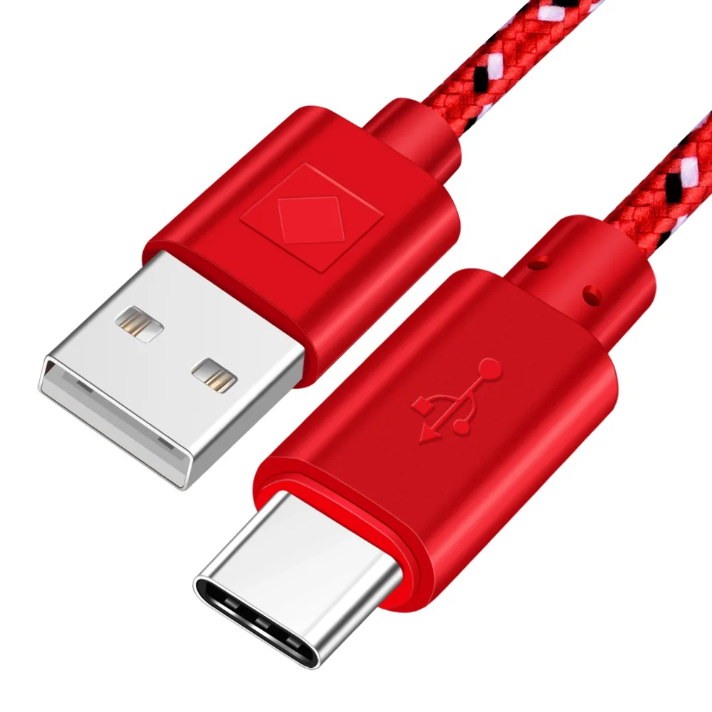 Кабель OLAF type USB C для samsung S8 S9 Plus Note 8 9 кабель передачи данных для быстрой зарядки для Xiao mi Red mi Note 7 mi 9 mi 8 9 шнур зарядного устройства - Цвет: Red