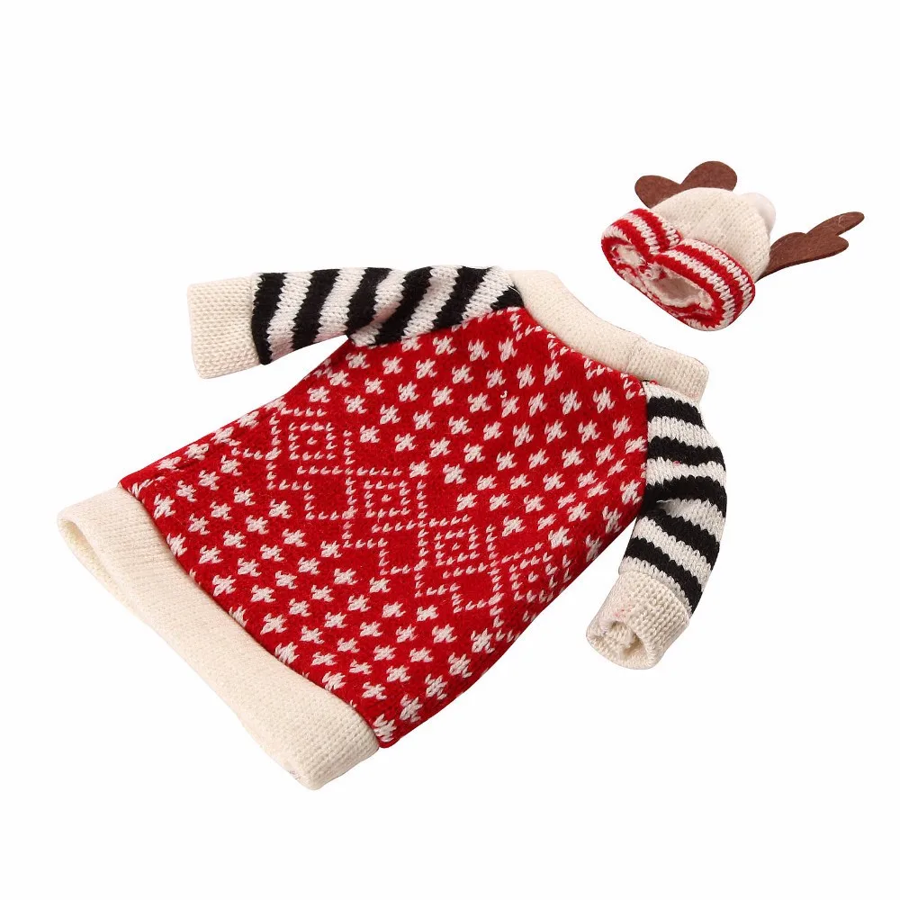 Decoration-Home-Bottles-Santa-Wine-Cover-Christmas-Ornaments-Deer-Elk-Style-Bottle-Covers-Clothes-With-Hats-For-Home-Dinner-Party-Or-Gift- 2pcs -KC1258  (5)