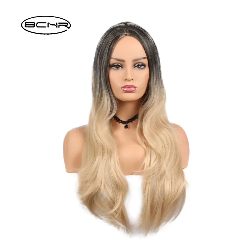 BCHR 22 Inch Long Natural Wavy African American Fake Hair Synthetic B