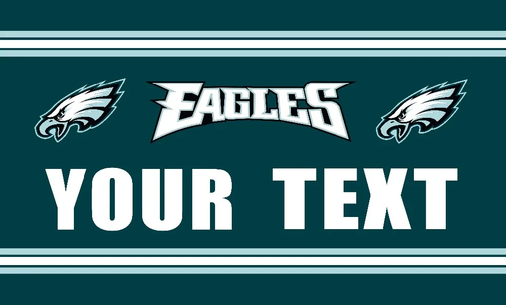 Philadelphia Eagles Flag Sport Team Banner YOUR TEXT 3x5 ft Stars and