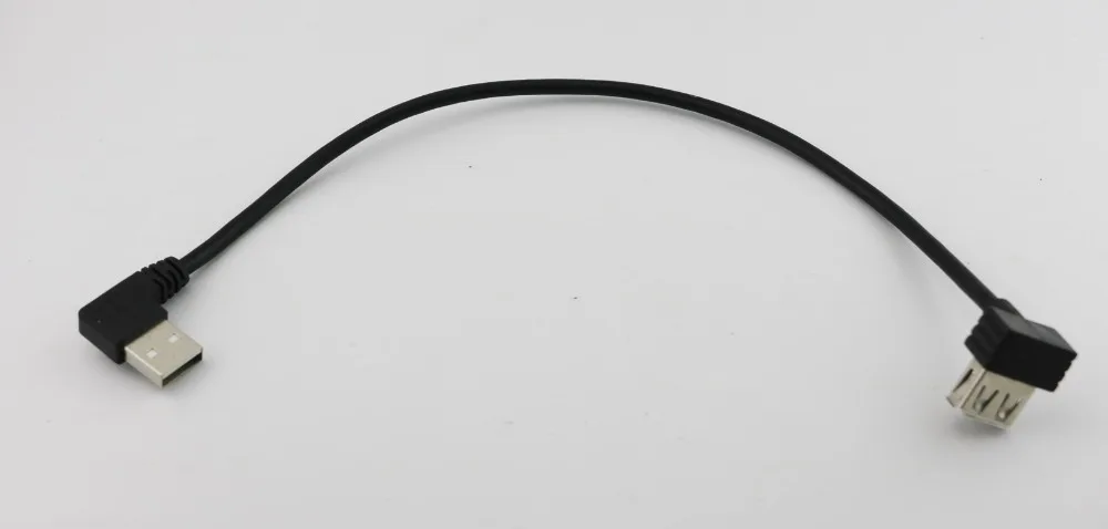 10 шт. USB 2,0 A Мужской прямоугольный к USB 2,0 A женский угловой зарядный кабельный трос адаптера 1ft
