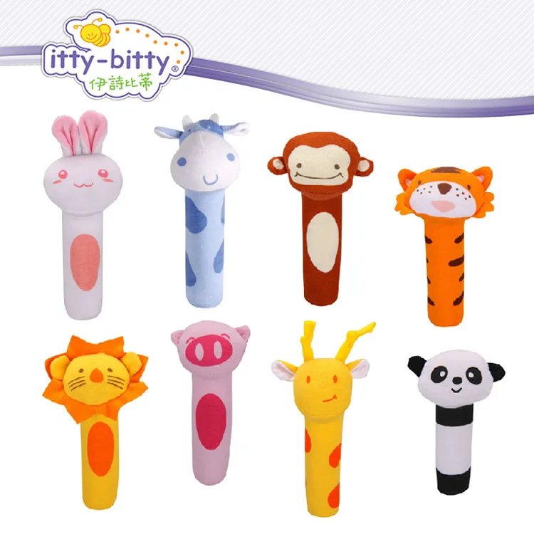 

new Baby rattles Mobiles Bibi sticks Soft Rabbit Cat tiger Plush hammer Crib Bed Hanging Animal Doll Kids Toy appease gifts