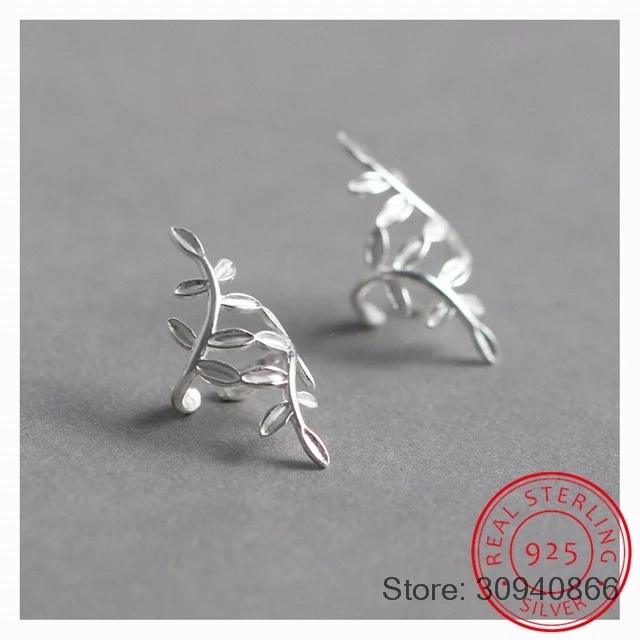 

100% 925 Sterling Silver Hollow Branch Ear Cuff Clip on Earrings For Women Girl Without Piercing Earings Jewelry DS748