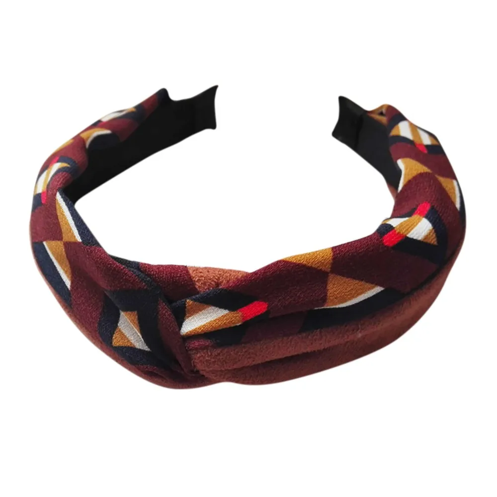 coffee Для женщин узел Hairbands банданы для мужчин элегантный обувь девочек печати широкая головная повязка модные Шикарные аксессуары волос повязка Cabea feminina - Цвет: coffee