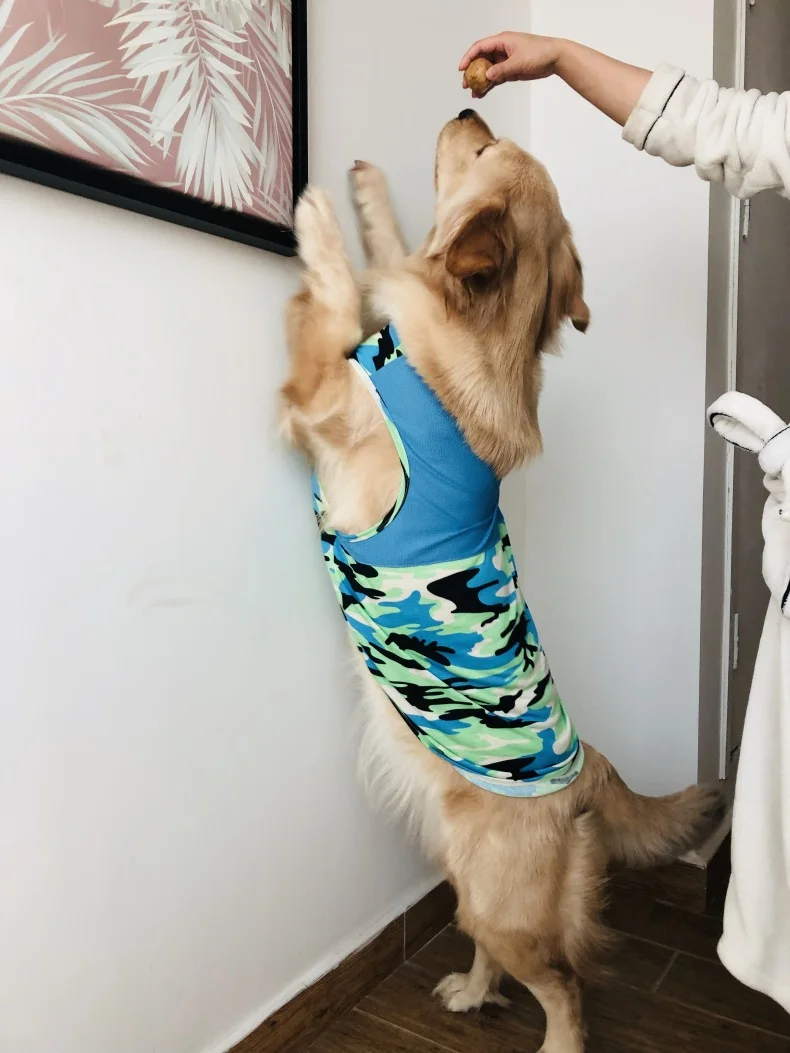 Камуфляжная одежда для собак лето жилет для щенка для Samll Большая Собака Тедди Keji подстилка для животных тонкая собака жилет футболки