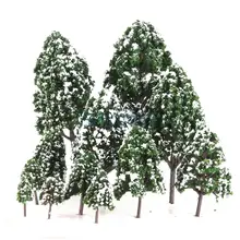 12 шт. тополя модели деревьев и поезда снежного пейзажа 2,5-16 см 1:500-1:50