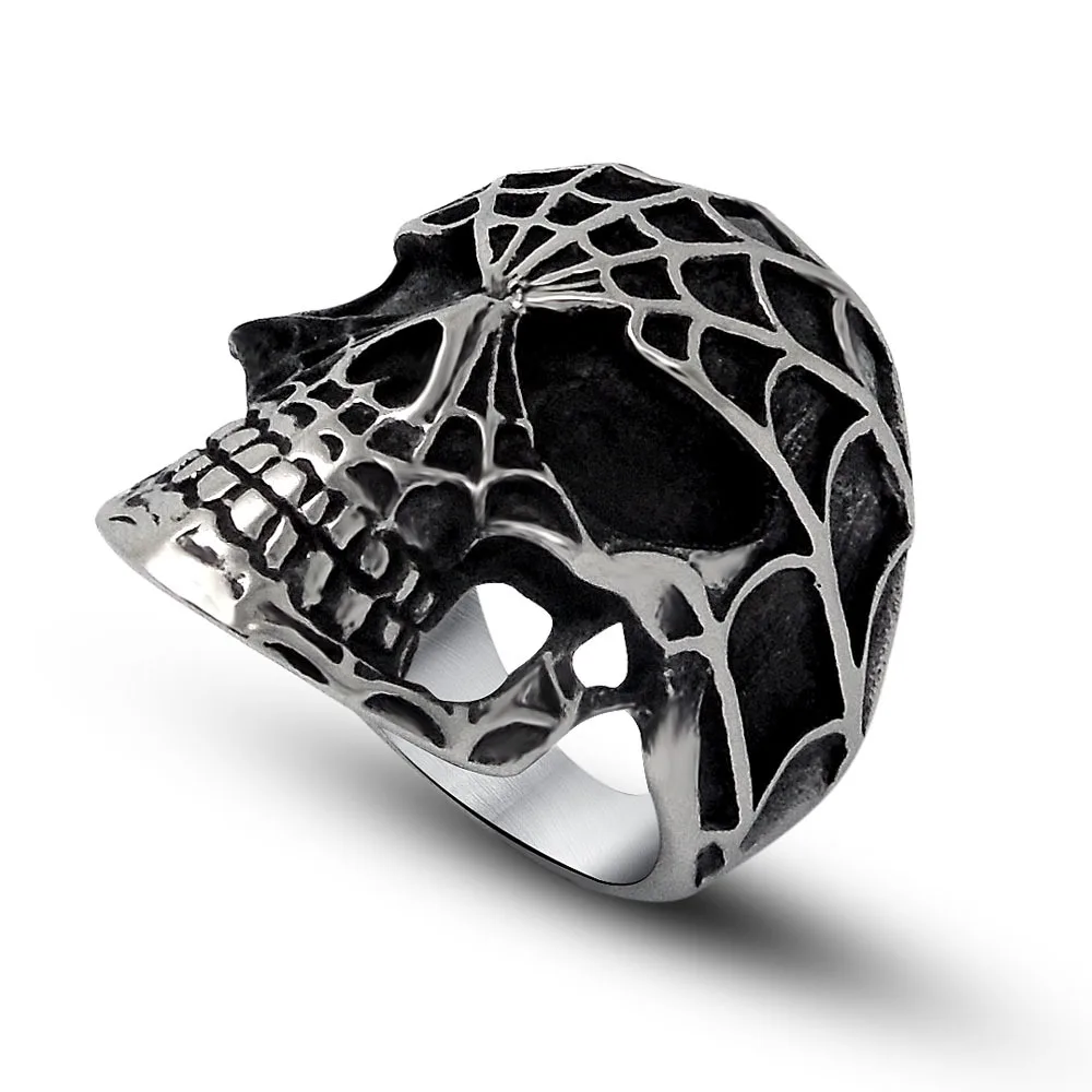 Ювелирные изделия Титан стальное кольцо Человек-паук черепа стали аксессуары