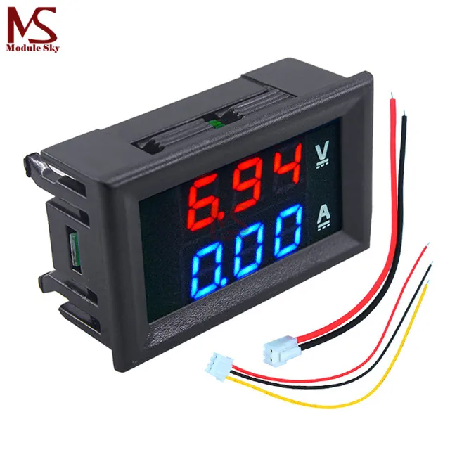 Mini Digital Voltmeter Ammeter DC 100V 10A Panel Amp Volt