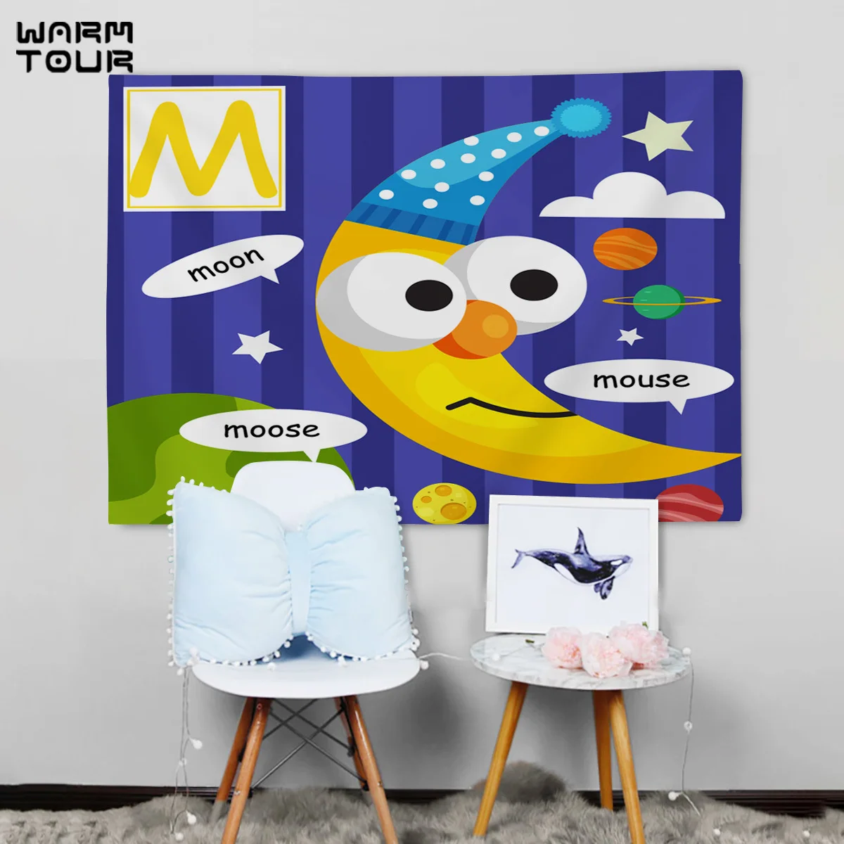 Настенный Гобелен WARMTOUR с буквенным принтом м