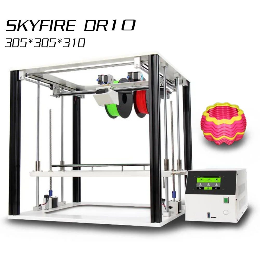

Noulei 3D Printer Touch Screen DR10 Dual Color extruder High Precision two Z axis All Metal Frame Lager Print Size Impresora 3 D