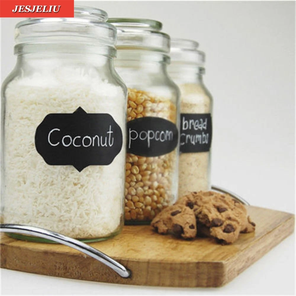 

Blackboard Sticker 36pcs/set Craft Kitchen Jars Organizer Labels Chalkboard Chalk Board Sticker 5cm x 3.5cm Black Cup Sticker