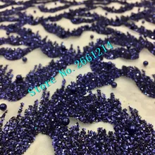 Высокое качество Африканский вышитый тюль кружевная ткань с 3D цветами для свадьбы ткань с бисером новейшее гипюровое кружево