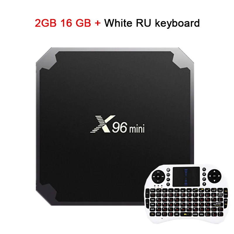 X96 Мини Android 7.1.2 ТВ BOX 2 Гб 16 GB 1 GB 8 GB Smart S905W 4 ядра Suppot H.265 UHD 4 K 2,4 ГГц Wi-Fi X96mini Smart ТВ коробка - Цвет: 2 16G White RU